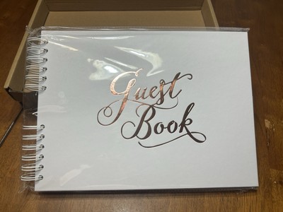 Guest Book WHITE  Spiral Reception Wedding /Baby Shower/ Sign In / Set Of 2