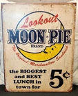 Large! Vintage Style! Moon Pie Brand Metal / Tin Sign! Marshmallow Sandwich!