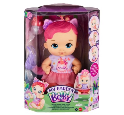 My Garden Baby Feed & Change Baby Kitten Doll (Ages 3+) **BRAND NEW**