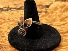 NYE Ring Vintage Adjustable Double Calla Lily Swirl COPPER LUSTER