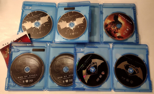 DC Comic Movie Lot Blu-Ray DVD Man Of Steel Batman V Superman Begins Dark Night - Bild 3 von 6