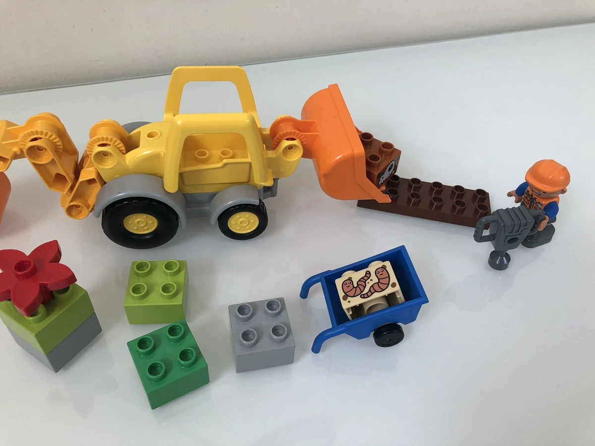 LEGO DUPLO 10811 Backhoe Loader Excavator Complete Pieces HTF