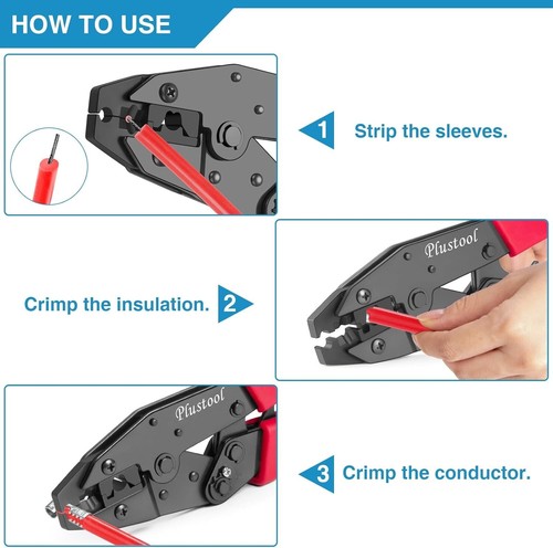 Crimpadora de cables de bujía de trinquete para cable de encendido de bujía y terminales di... - Imagen 2 de 7