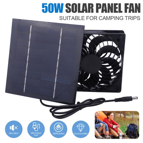 Solar Panel Fan Extractor Fan Solar Exhaust Fans for Camping Caravan Greenhouse - Picture 8 of 11