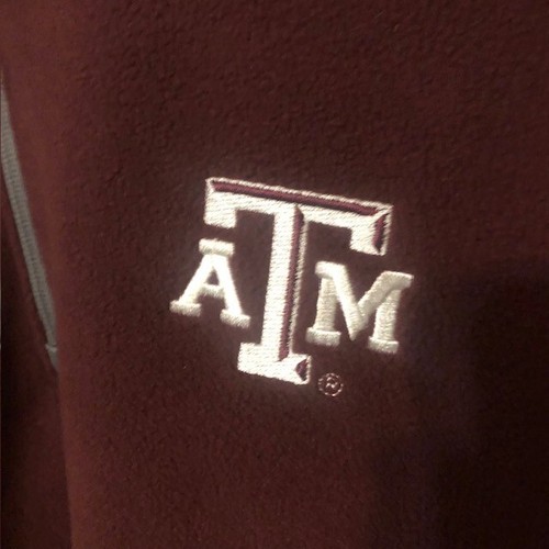 Antigua Texas A&M Mens Pullover Fleece Shirt Size L Aggie Maroon 1/4 Zip - Picture 2 of 5