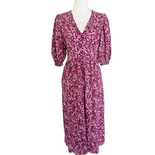 NWT Old Navy Womens Floral Print Midi Maxi Dress Puff Sleeve Size XS Prairie