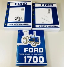 Ford 1700 Tractor Service Parts Operators Manual Owners Repair Catalog Set