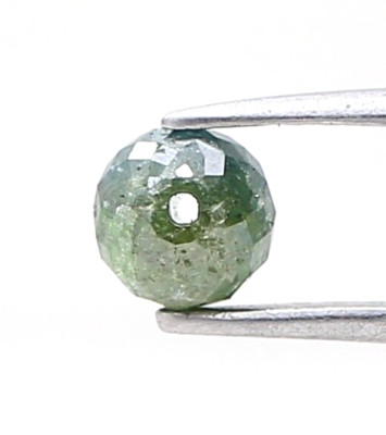 Fancy Natural Diamond 0.45 Tcw Grayish Green Sparkling Drilled Round Beadcut