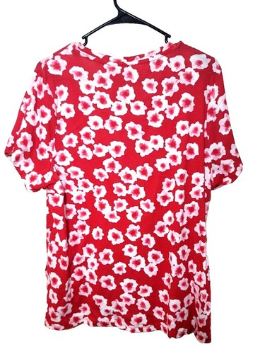 Philosophy Women's sz XXL Hi-low Hem Top Ditsy Floral Blouse vneck Pima Cotton - Picture 2 of 9