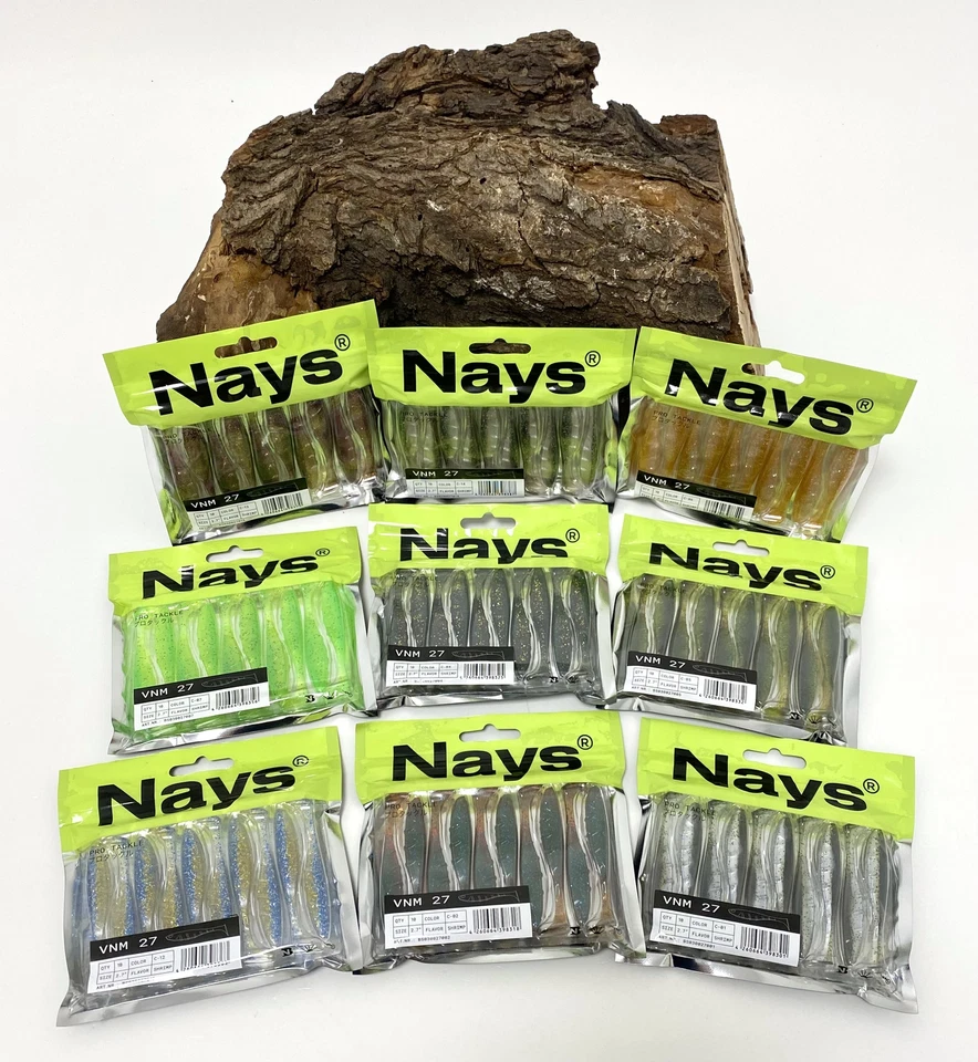 Nays VNM 27 2,7 Inch 6,86cm 2,2g 9 Farben Gummiköder Paddle Tail Gummifisch