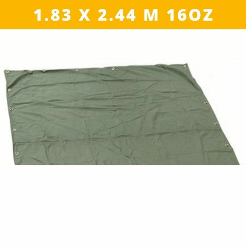 Brand New Heavy Duty Canvas Tarp Tarpaulin Waterproof Green Brass Eyelets Set - Picture 25 of 32