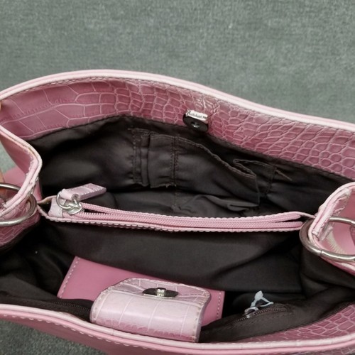 Tommy Hilfiger Shoulder Bag with Wallet Pink Croc Embossed Purse - Picture 9 of 15