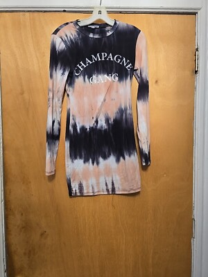 Fashion Nova Small Pink And Black Tie Dye Mini Dress | eBay