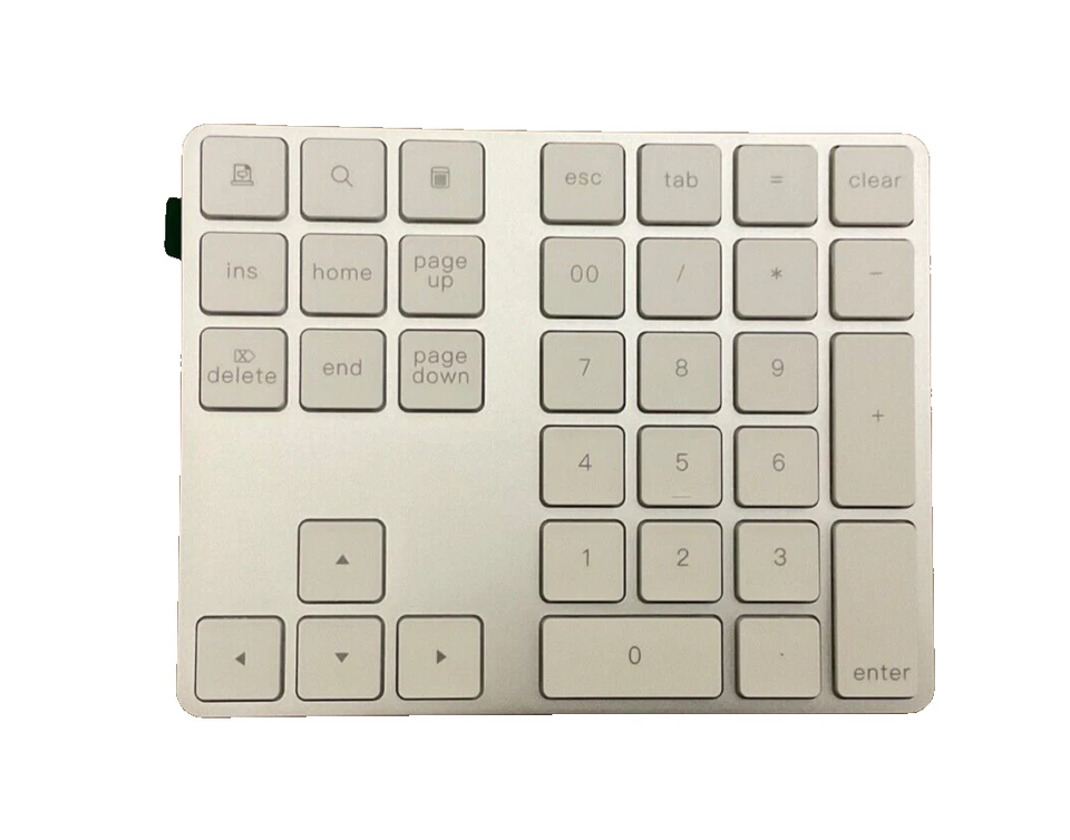 Lekvey 34 Keys Bluetooth Number Pad Rechargeable Wireless Numeric Keypad -Silver - Image 3 of 4