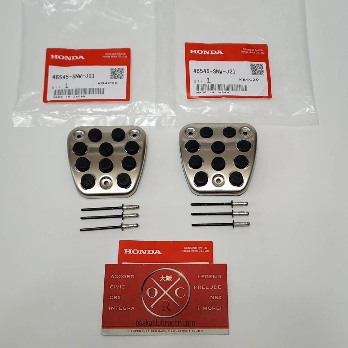 Genuine OEM FD2 Honda Civic Type R Pedal Pad Set Clutch Brake JDM