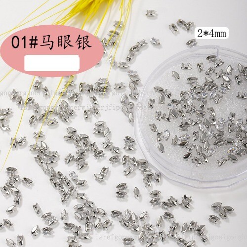 300pcs 5Sizes Sparkle Mini Flatback For Nail Decoration Water Drop Shaped Zircon - Picture 15 of 23