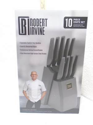 Robert Irvine 10-Piece Wood Grain Cutlery Block Knife (Knives) Set Brand new