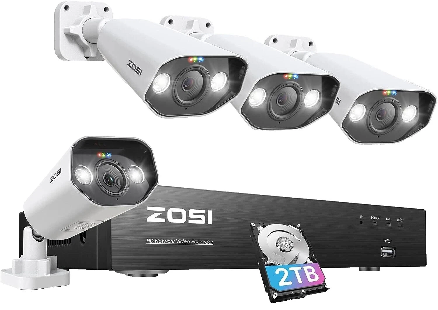 Cámara de seguridad inteligente y IP ZOSI Systems 4 cámaras incluidas