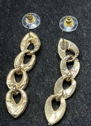 Multicolor Enamel Goldtone Linked Dangle Drop Earrings - Pierced - 2” - EUC - Picture 5 of 7