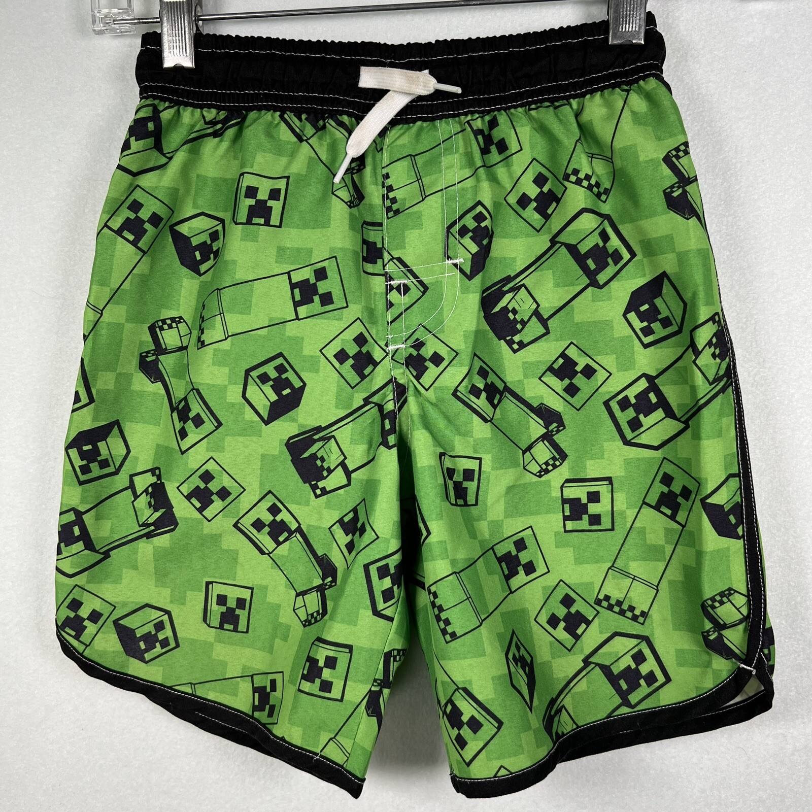 Minecraft Swimsuit Trunks Boys Size YS Youth Small Mojang Creeper Green        L-image