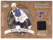 KEITH TKACHUK 2008-09 UPPER DECK ARTIFACTS TREASURED SWATCHES JERSEY STL BLUES