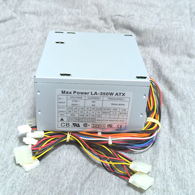 MAX POWER LA-350W PSU - tested working - ATX - w rare 6-pin aux connector