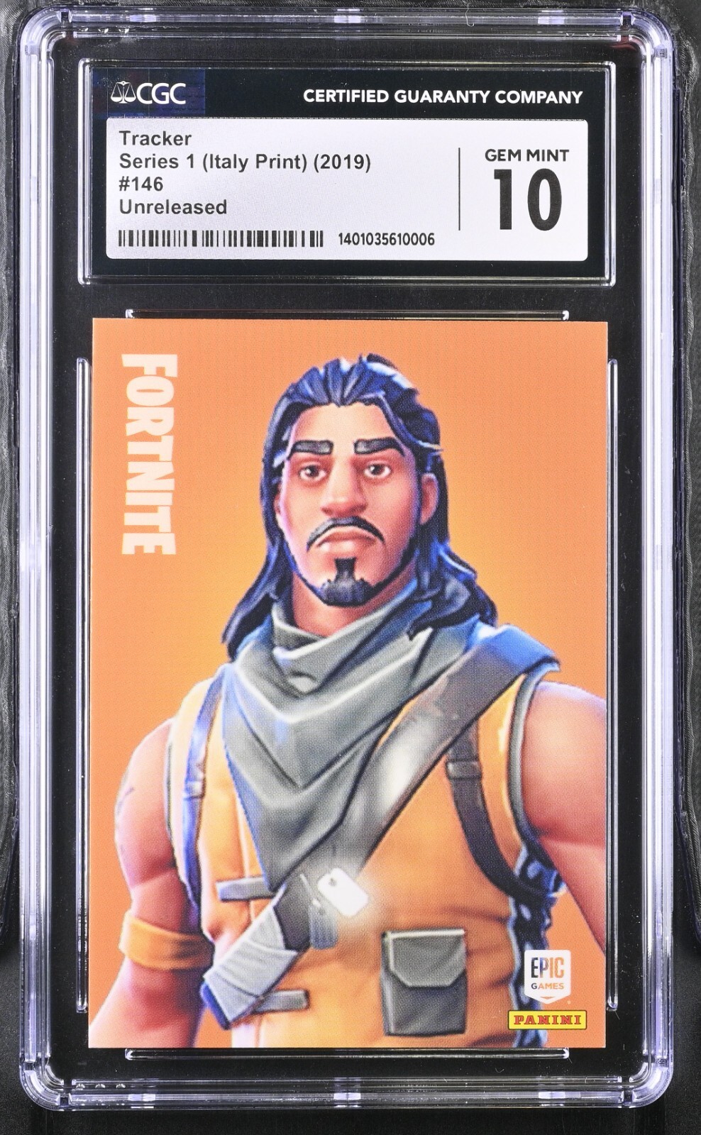 2019 Panini Fortnite Series 1 Tracker #146 Unreleased Prototype ITALY CGC 10
