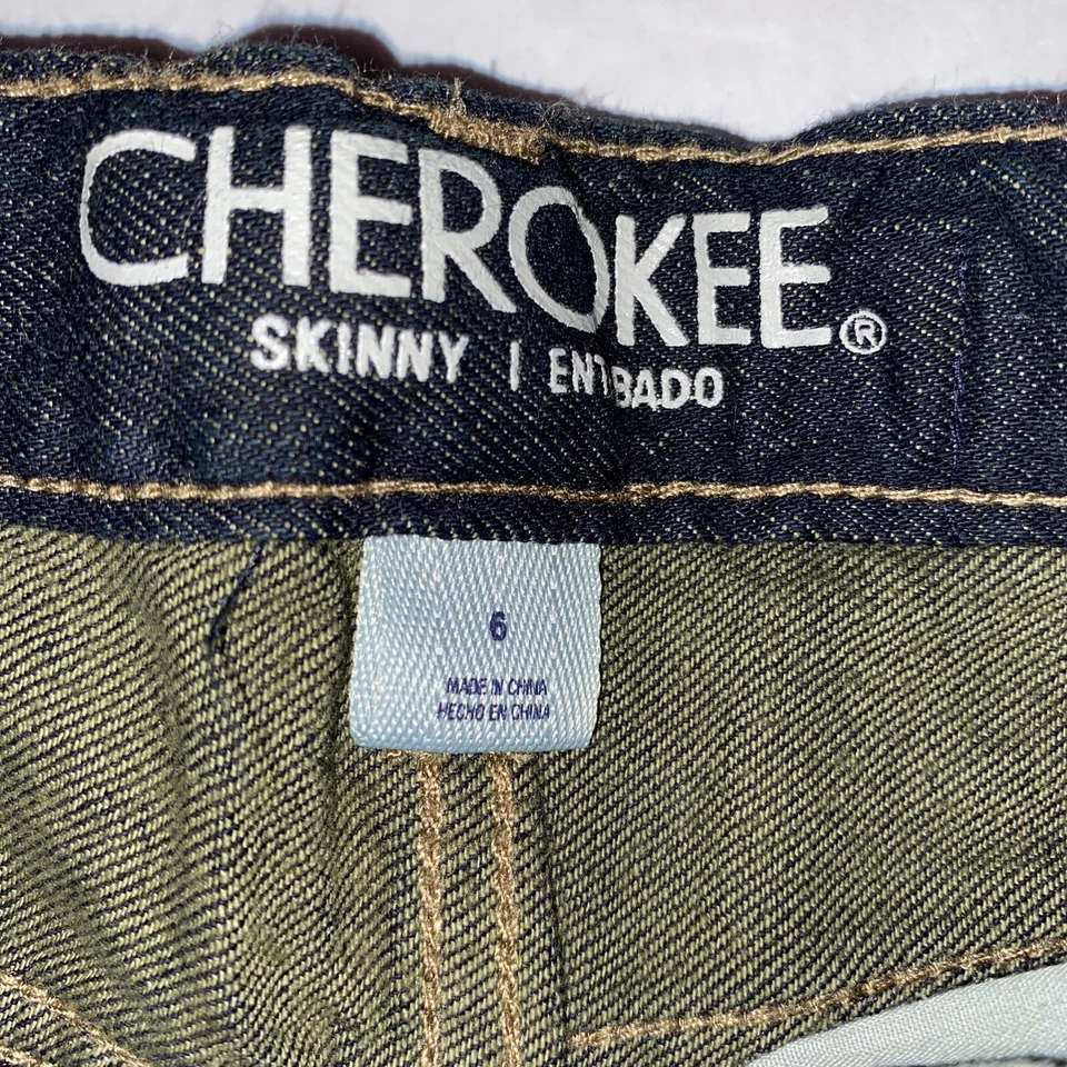 Pantalones de mezclilla Cherokee azul oscuro rectos para niños, talla 6 Foto 4 de 4