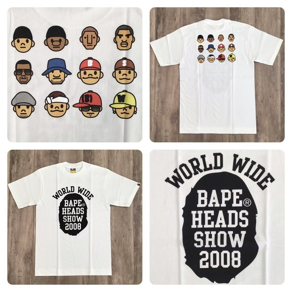 2008 BAPE HEADS SHOW T-shirt Kanye Pharrell NIGO NERD A