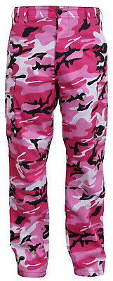 Kids Military Style BDU Pants Pink Camo Camouflage Trouser Boys Girls 66116