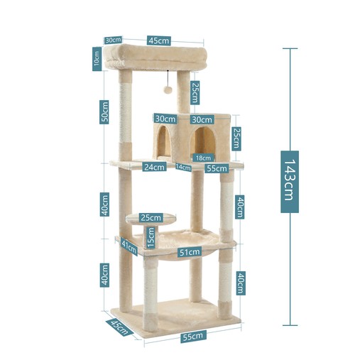 PAWZ Road Cat Tree Scratching Post Scratcher Tower Condo House Bed Furniture Bed - Picture 57 of 81