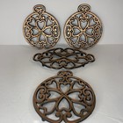 4 Pampered Chef Copper Trivets Open Heart Designs Cast Iron Farmhouse 2009-2011