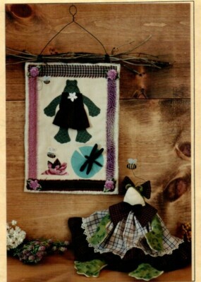 Lily Frog Doll & Mini Wall Quilt Sewing Pattern Primitive Folk Art Dragonfly