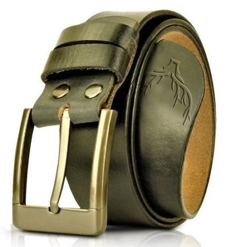 Ceintures de ceinture homme en cuir sangle 100 % véritable grain vrai jean noir brun taille - Photo 1/4