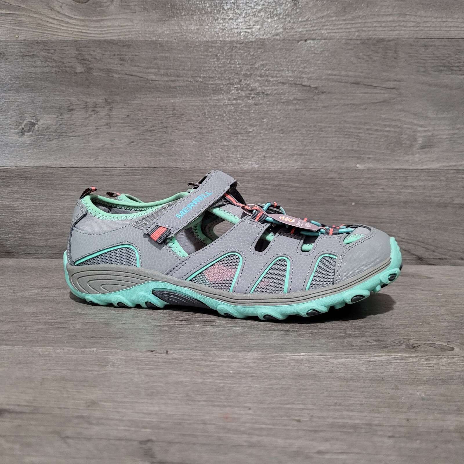 Merrell Hydro H2O Unisex Bambini Taglia 7 M Sandalo Escursionista Sport Grigio Turchese Gioventù