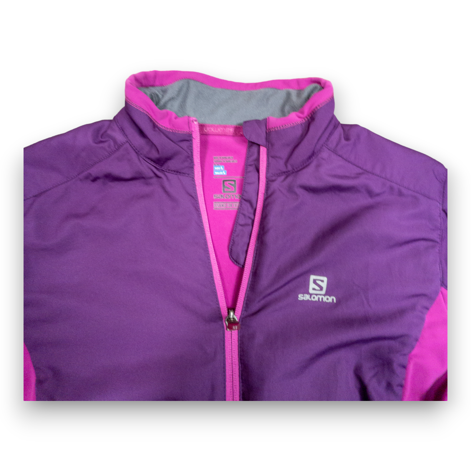 Giacca donna Salomon grande viola full zip antivento impermeabile