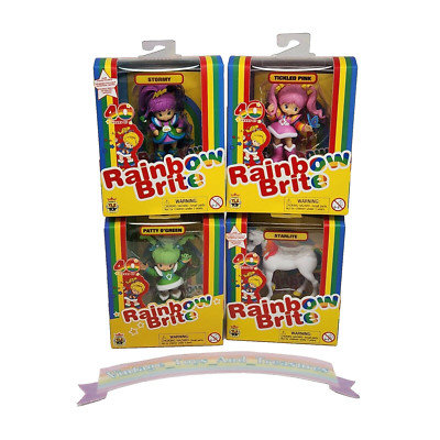 LOT OF 4 CHEEBEE RAINBOW BRITE 40th ANNIVERSARY MINI FIGURE TOY NEW IN BOXES