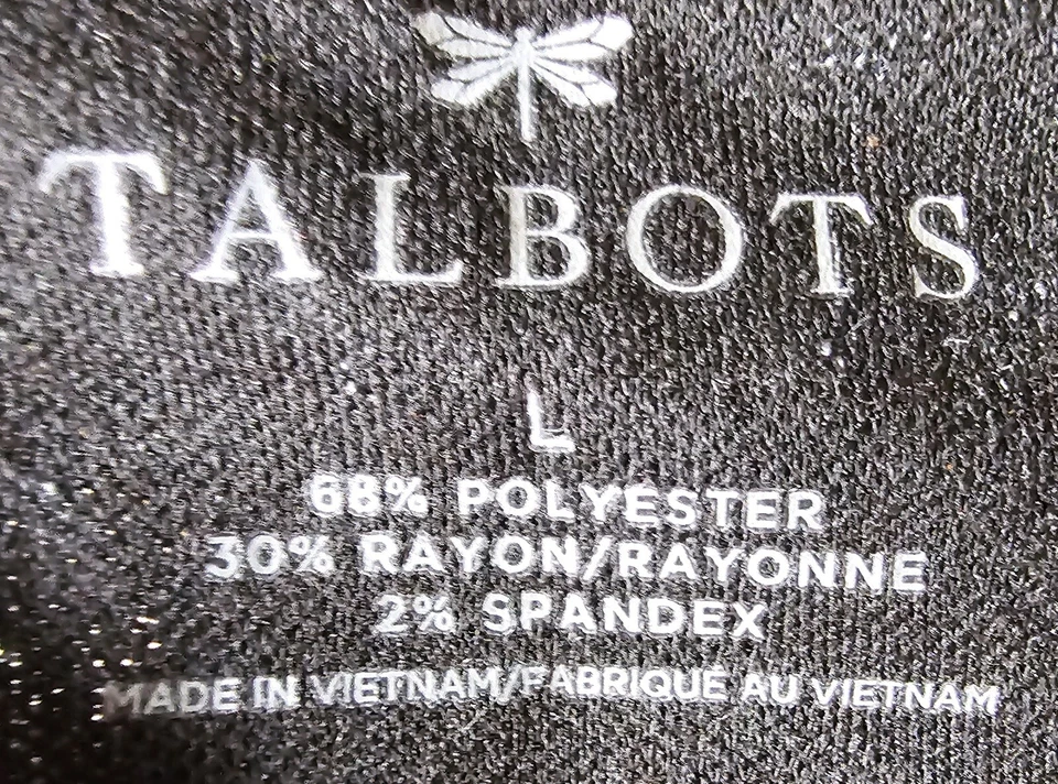 Talbots Womens Shirt Top Blouse Size L Gray Black Leopard Print - Image 2 of 4