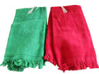 NWT 2pc Country Christmas 100% cotton multicolor Santa hand towels — photo 2