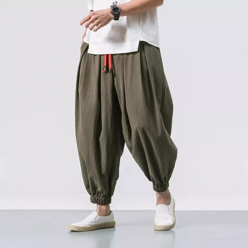 New Oversized Men Harem Pants Loose Chinese Style Cotton and Linen Sweatpants - 第 15/27 張圖片