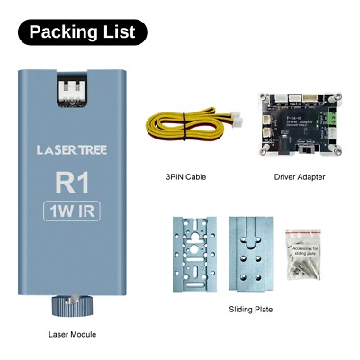 Optical Power R1-1W 1064nm Infrared Laser Module for Metal Plastic DIY Engraving