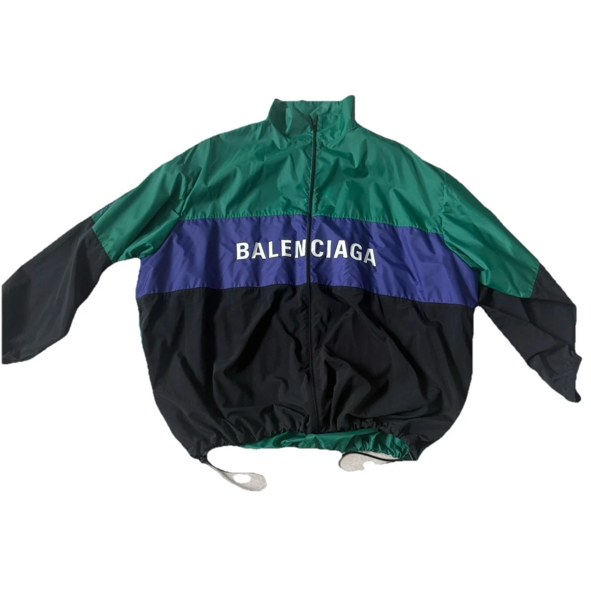 Balenciaga — New Balenciaga 534317 2018 Signature Logo Windbreaker Jacket Green Mens Size 52