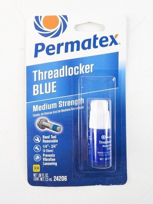 Permatex Blue Threadlocker Medium Strength 24206, 2.5 ml   Removable