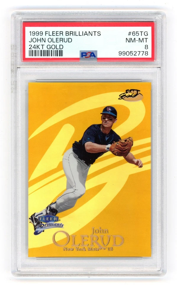 John Olerud 1999 Fleer Brilliants oro 24 quilates 18/24 PSA 8 RARO Foto 2 de 3