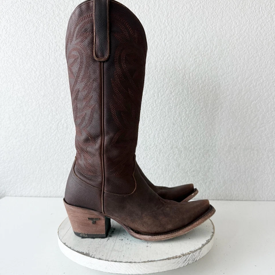 Lane SMOKESHOW Botas de Cowboy Femininas 9.5 Conhaque Marrom Cowgirl Ocidental Meia Panturrilha - Imagem 2 de 4