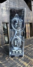 TYR BLACKOPS 140 EV Nano Fit Racing Goggle Black Gray Frame/Clear Lens NEW