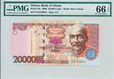 Bank of Ghana Ghana 20000 Cedis 2006  PMG  66EPQ
