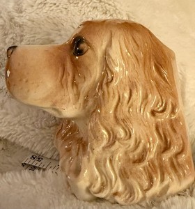 VTG 1950’s ROYAL COPLEY Cocker Spaniel Wall Pocket Art Pottery 5” EUC