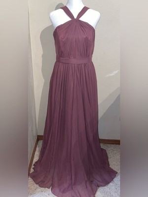 Weddington Way Womens Size 8 Mauve Pink Bridesmaid Dress Size 8 Halter Neck  Maxi | eBay