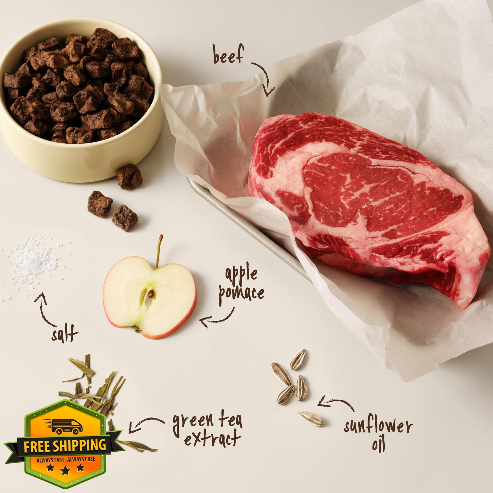 Full Moon Beef Recipe Air Dried Dog Food, 2lb